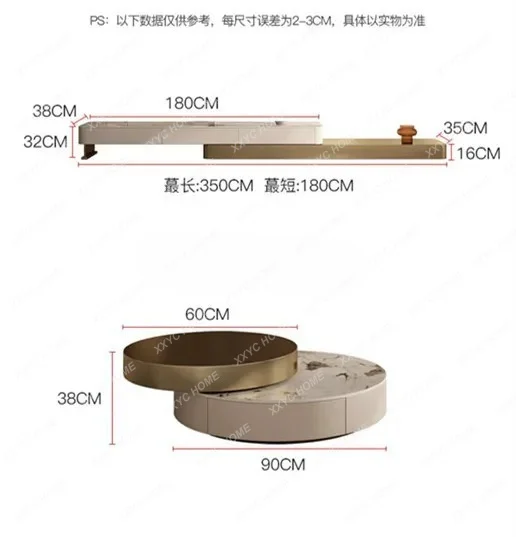 AA Rotating Coffee Table Modern Simple Home Use Large and Small Round Creative Small Apartment Style Tea Table New Model
