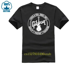 Rock  Roll Since 1894 Gibson Logo Classic Black T-Shirt Newest Summer Men's Short Sleeve Popular Tees Shirt Tops Novel Unisex