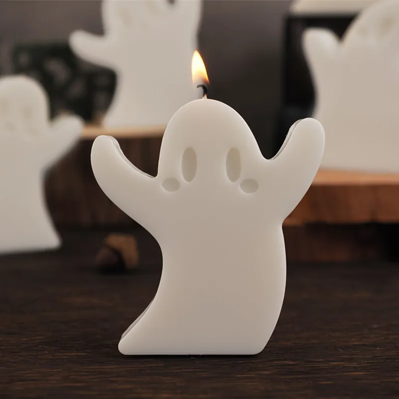 DIY Halloween Ghost Candle Silicone Mold Aromatherapy Gypsum Candlestick Ornament Epoxy Resin Mold Crafts Decoration Storage