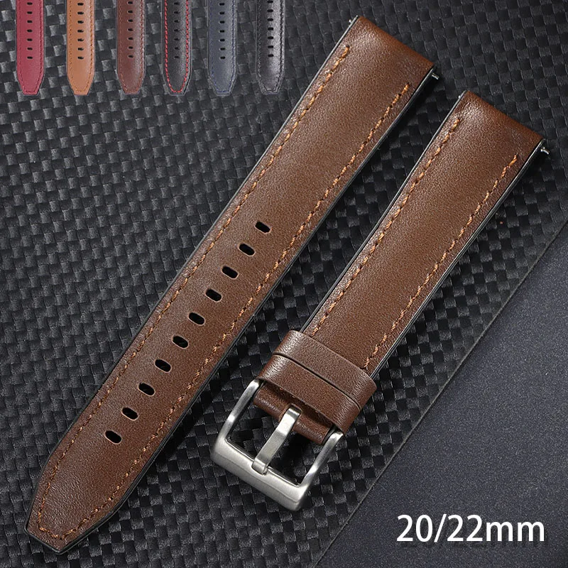 Ремешок из натуральной кожи 20 мм 22 мм для Seiko, винтажный ремешок для часов из воловьей кожи, быстросъемный универсальный сменный браслет, спортивный браслет