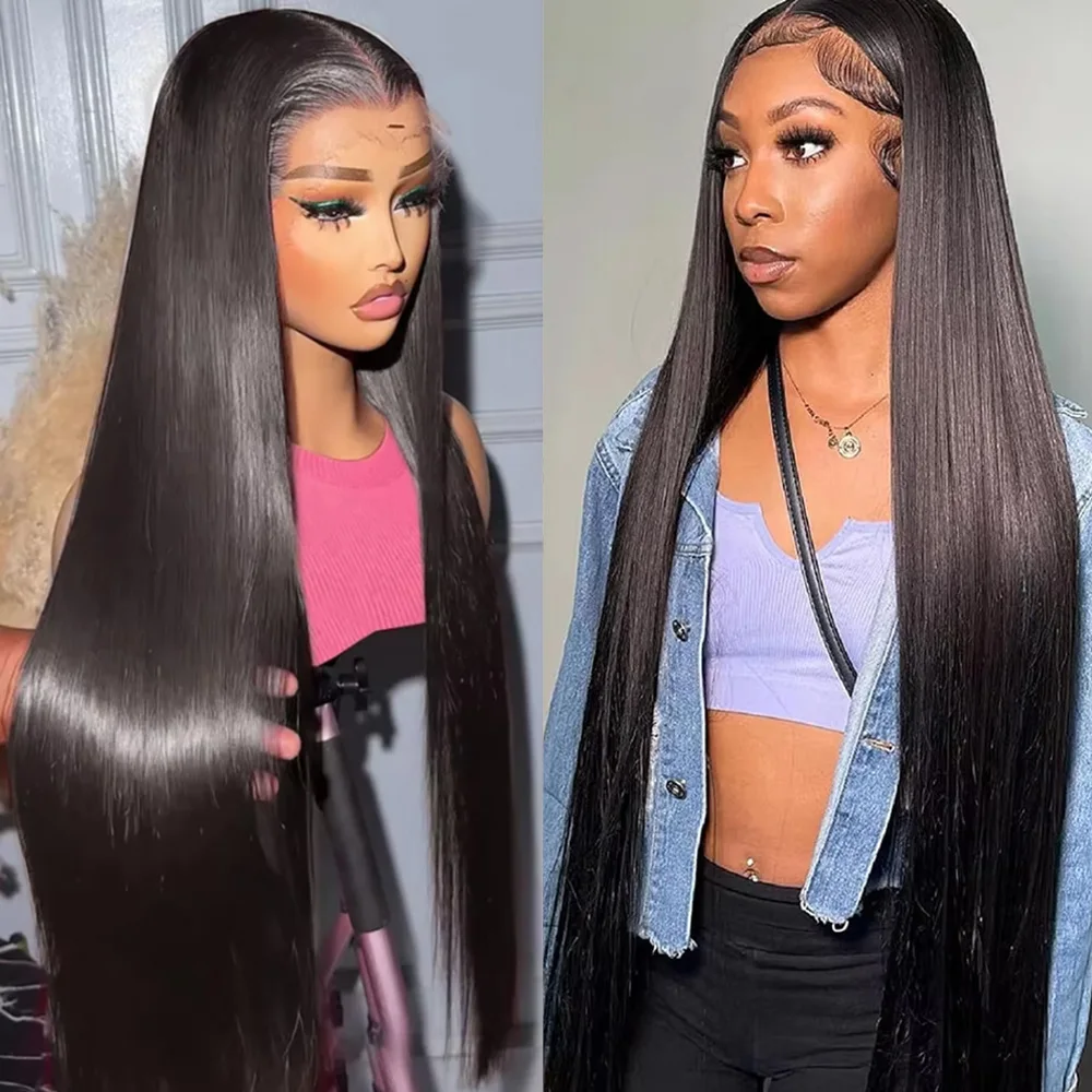 

Natural Color Straight Human Hair Wig 13x6 360 Bone Straight HD Transparent Lace Frontal Human Hair Wigs For Black Women