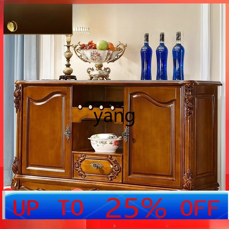 

LH dining side, all solid wood cabinets storage cupboards tea solid wood carving flower porch