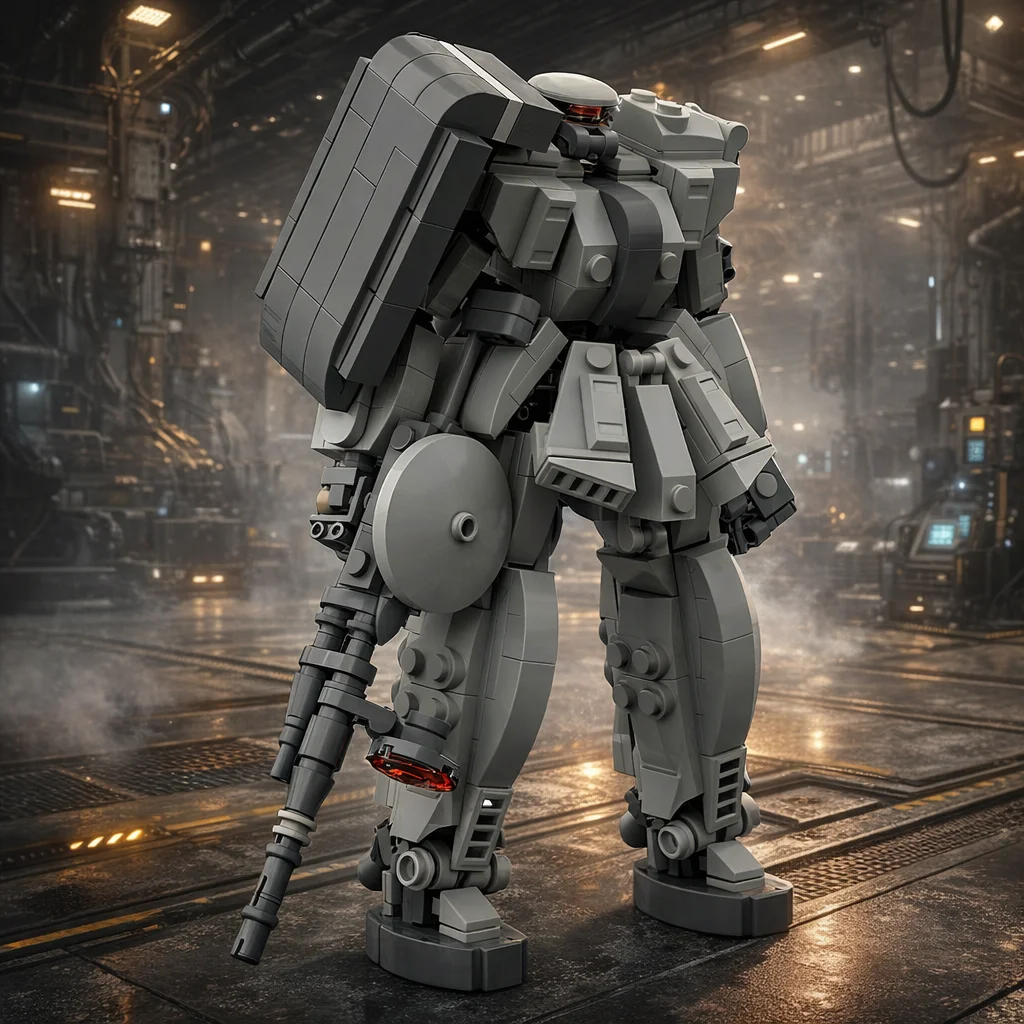 

Набор строительных блоков MOC: Робот-меха, серый военный шагоход, модель для самостоятельной сборки, совместимые кирпичики, фигурка для демонстрации и декора