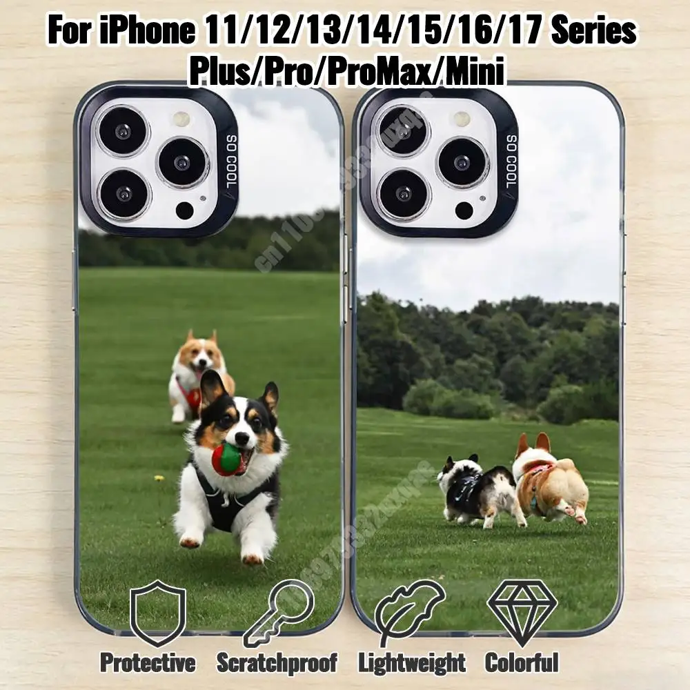 

Cute Corgi Dog Phone Case for iPhone 17 16 15 Max Mini 14 13 Pro Plus 12 11 X XS Air IMD Cover