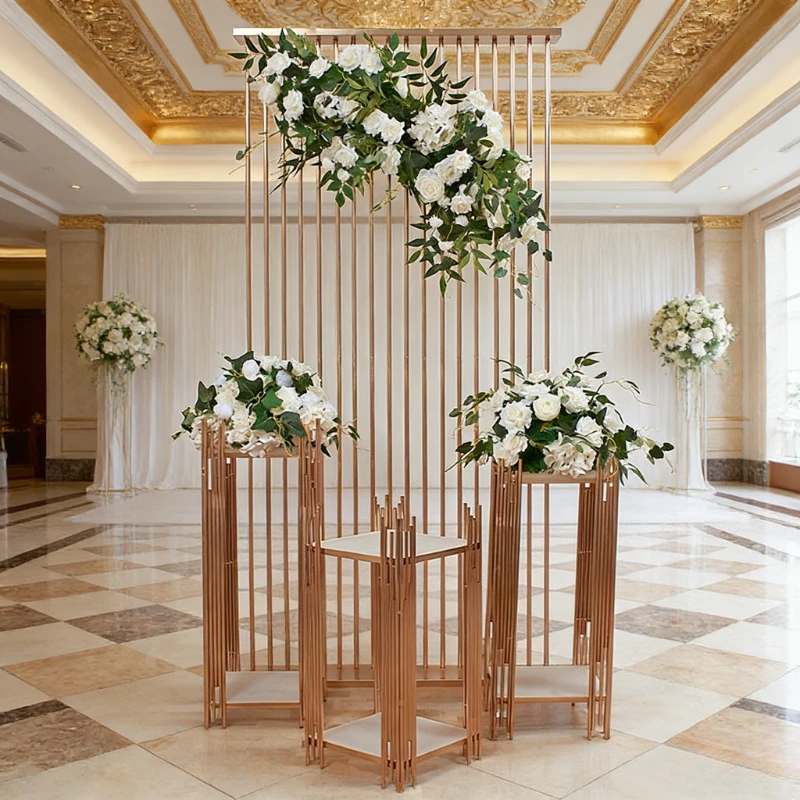 Grant Event Cany Bar Table Arch Geometric Aisle Marker Floral Sets Create Striking Decor For Weddings Exhibitions Window Display