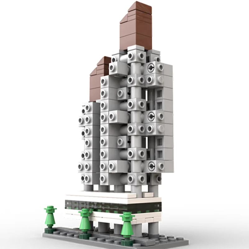 341 Uds. Torre de cápsulas MOC Nakagin Micro arquitectura bloques de construcción creatividad de plástico adolescente juguete para regalo de Navidad para adultos