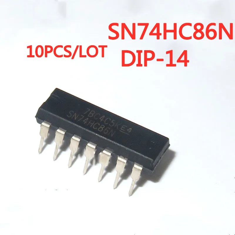 10PCS/LOT NEW SN74HC86N 74HC86 DIP-14 IC chip 2 input  In Stock