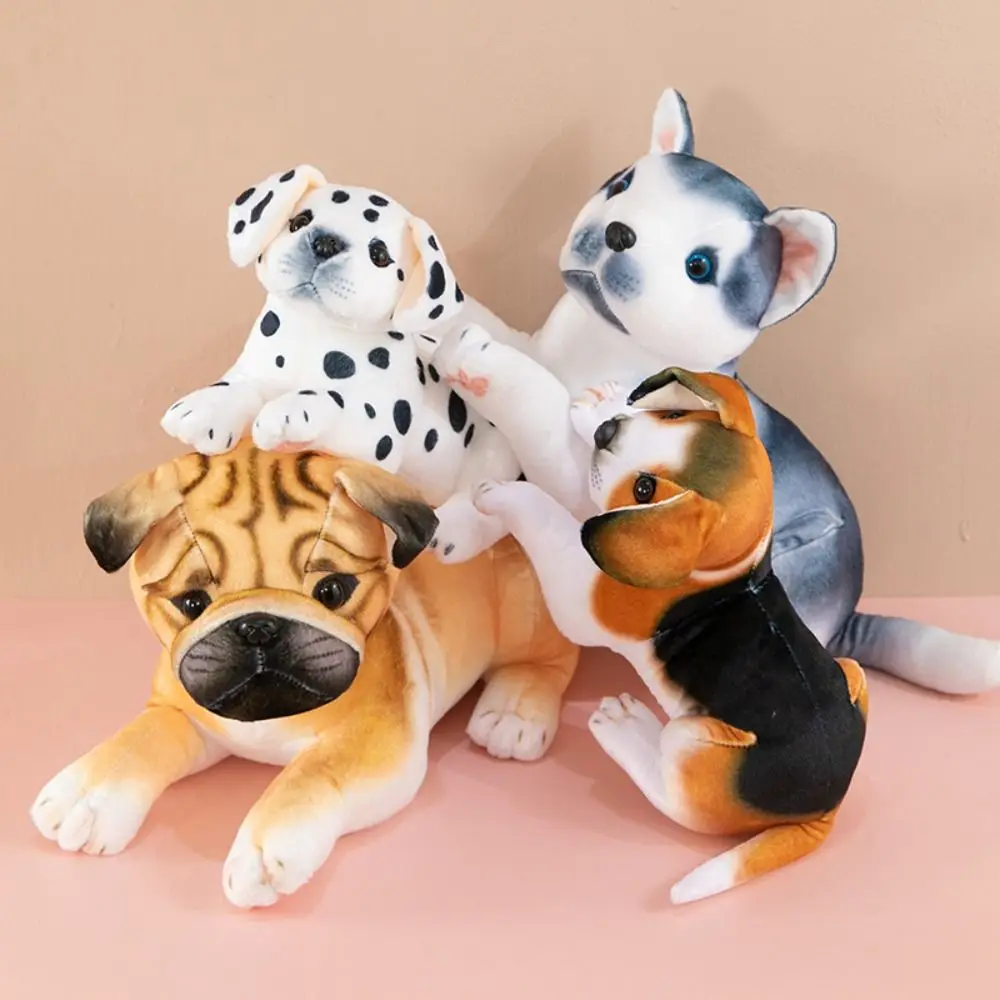 Morbido e carino cane peluche bambola Shar Pei Akita Husky simulazione cane peluche dalmata Beagle cane di pecora peluche cuscino decorazione della stanza