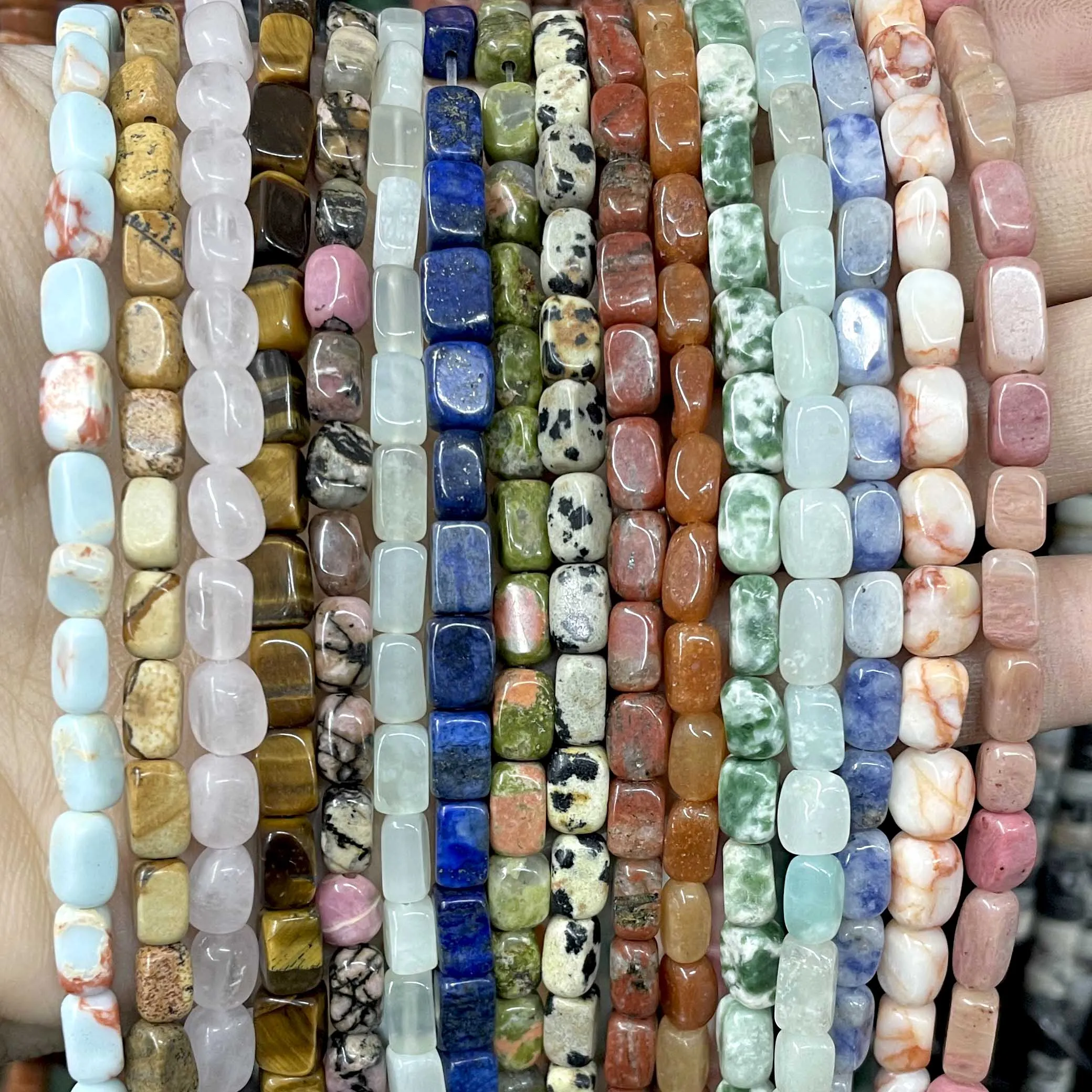 

4X7 мм натуральный камень квадратный авантюрин кварц родонит свободные бусины-разделители для изготовления ювелирных изделий DIY браслет ожерелье аксессуар