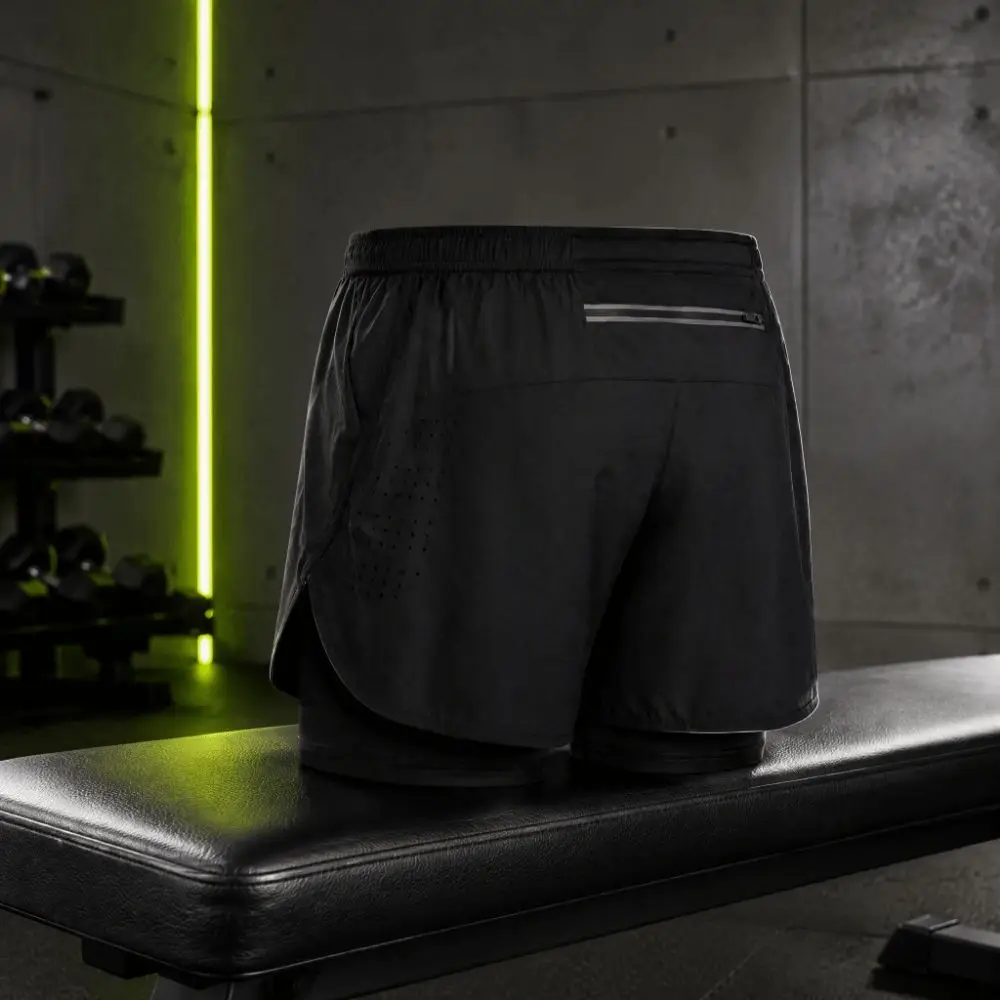 Comfortable 2 in 1 Design Running Shorts With Pockets High Waist Workout Shorts Built-in Liner Athletic Shorts Tennis Sport