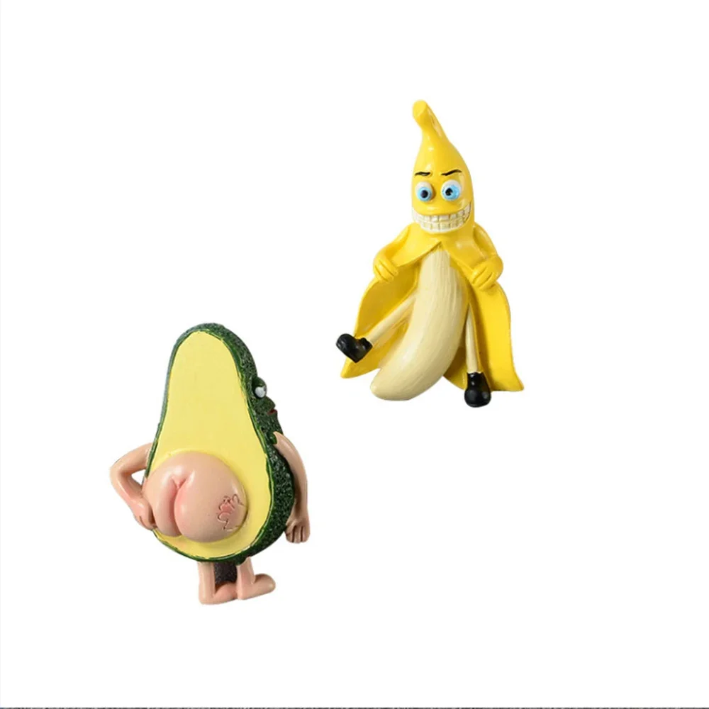 Produkt niedlichen Cartoon 3d Kühlschrank Aufkleber Kinderspiel zeug kreative Dekoration Obst Magnet Banane Avocado Nachricht