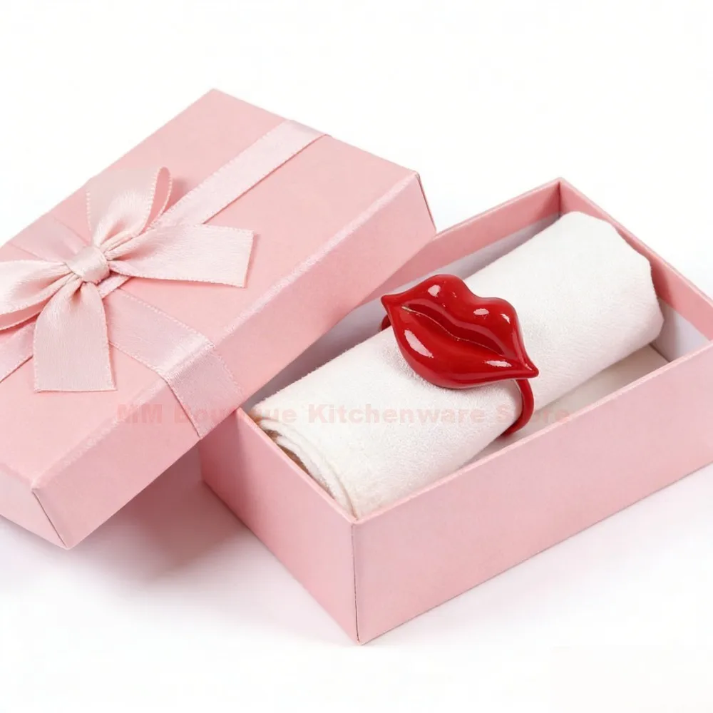 Stylish Red Lips Party Favor Sweet Gift for Valentine's Day Mother's Day Birthday Parties Elegant Table Decor for Wedding