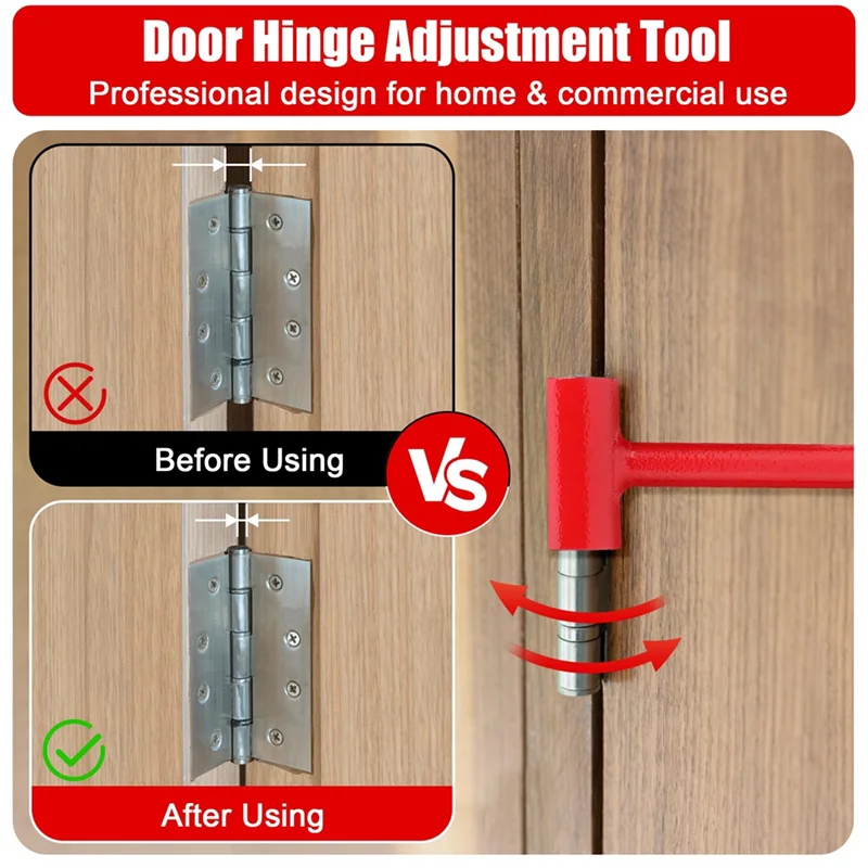 ABJI-Universale per chiave di regolazione dell'armadio per porta 4 in 1 per strumento cerniera porta con filettatura multi-dimensione per allineamento porta