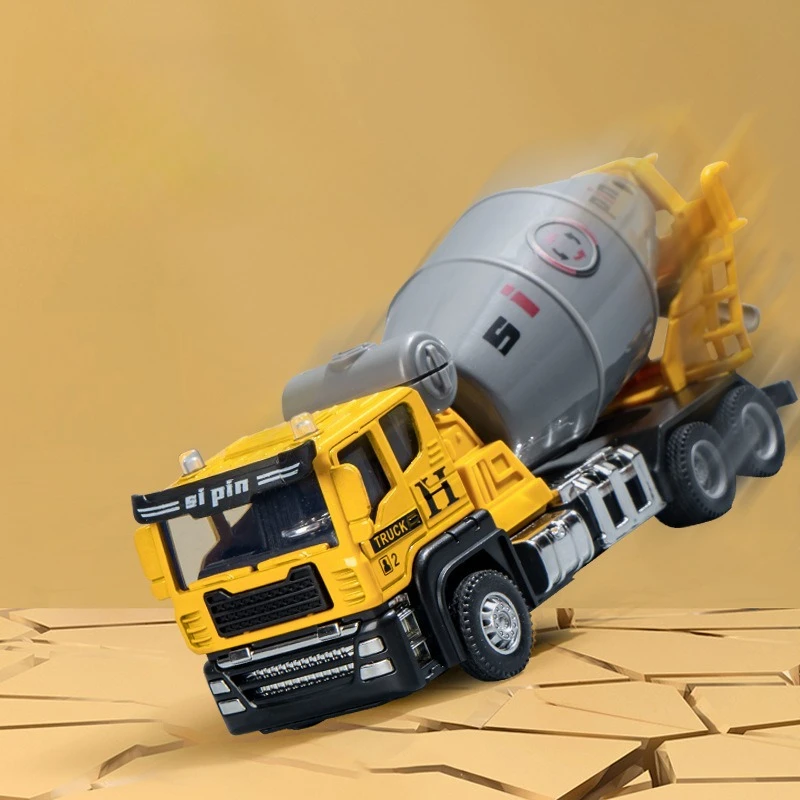 Vehículo de ingeniería fundido a presión, motor de bomberos, excavadora, mezclador, modelo de coche volquete, cabeza de aleación de simulación, juguetes para niños y niños