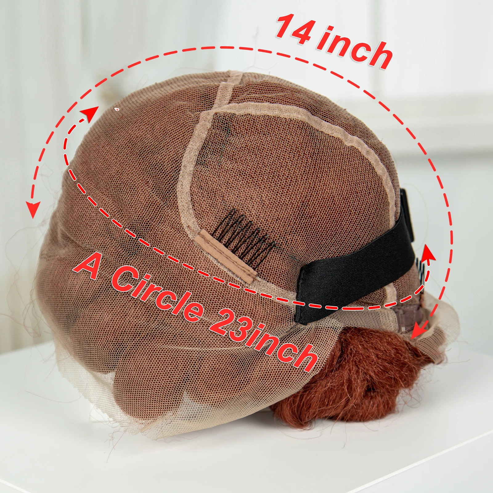 Bantu Braided Wigs Synthetic Transparent Full Lace Braided Lace Wigs Ginger Orange Color Short Cute Handmade Knotless Braids Wig
