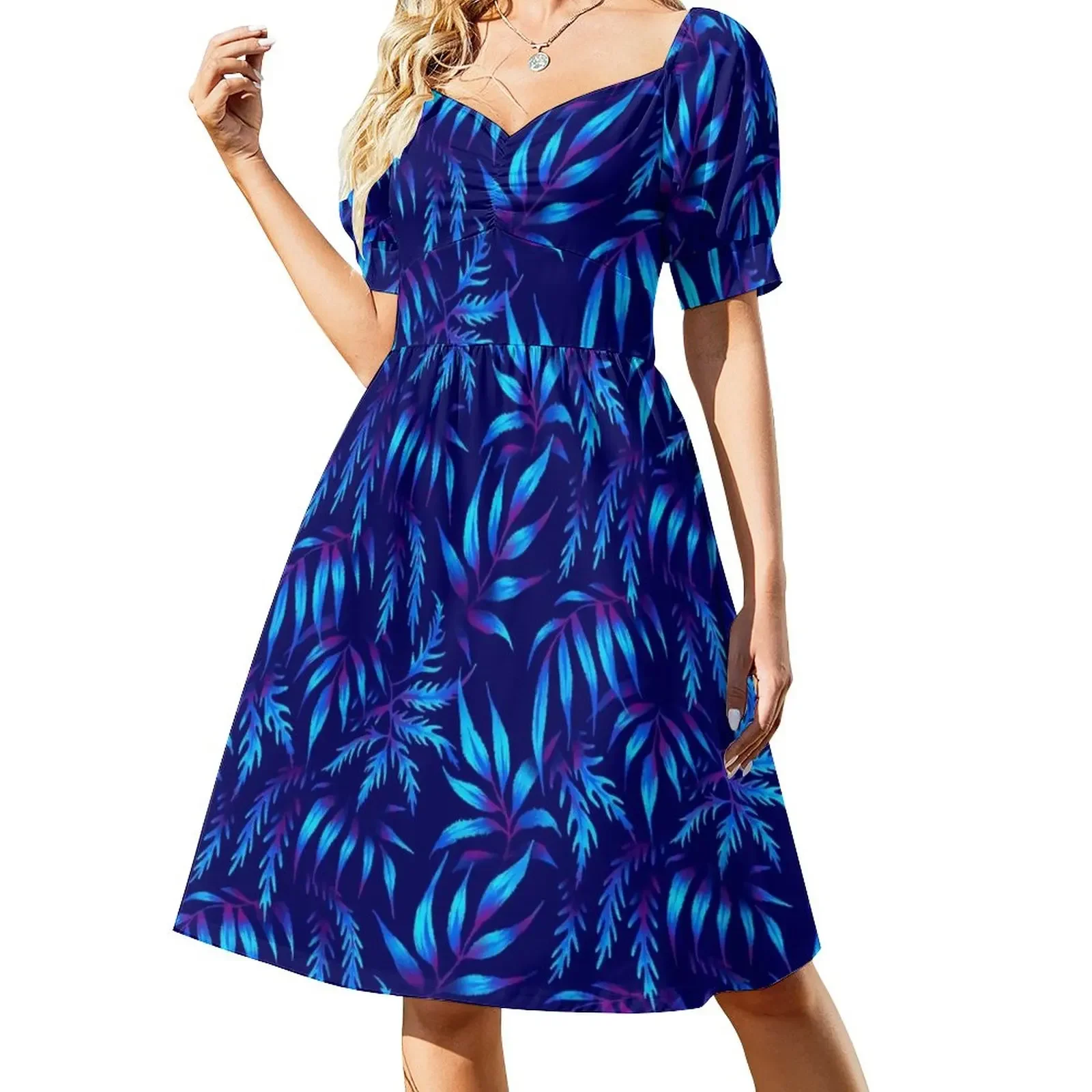 

Brooklyn Forest - Blue Short-Sleeved Dress summer dress womens 2025 dress summer 2025 women dresses for prom