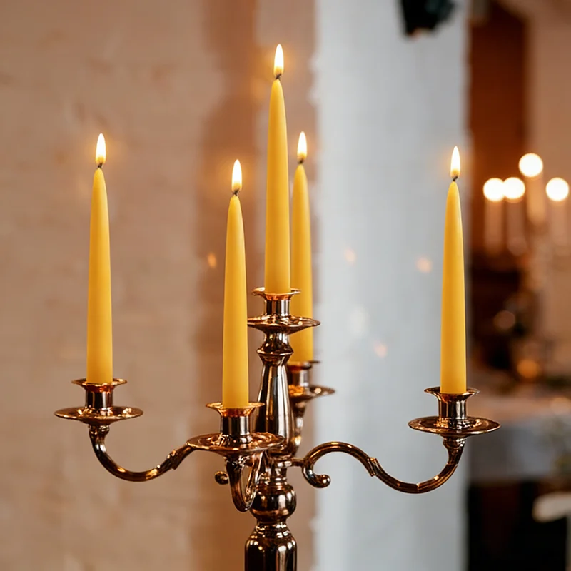 10 PACK Hanukkah Candle Natural Honey Candles Beeswax Taper Honey Candles for Ritual Birthday Religious Unscented