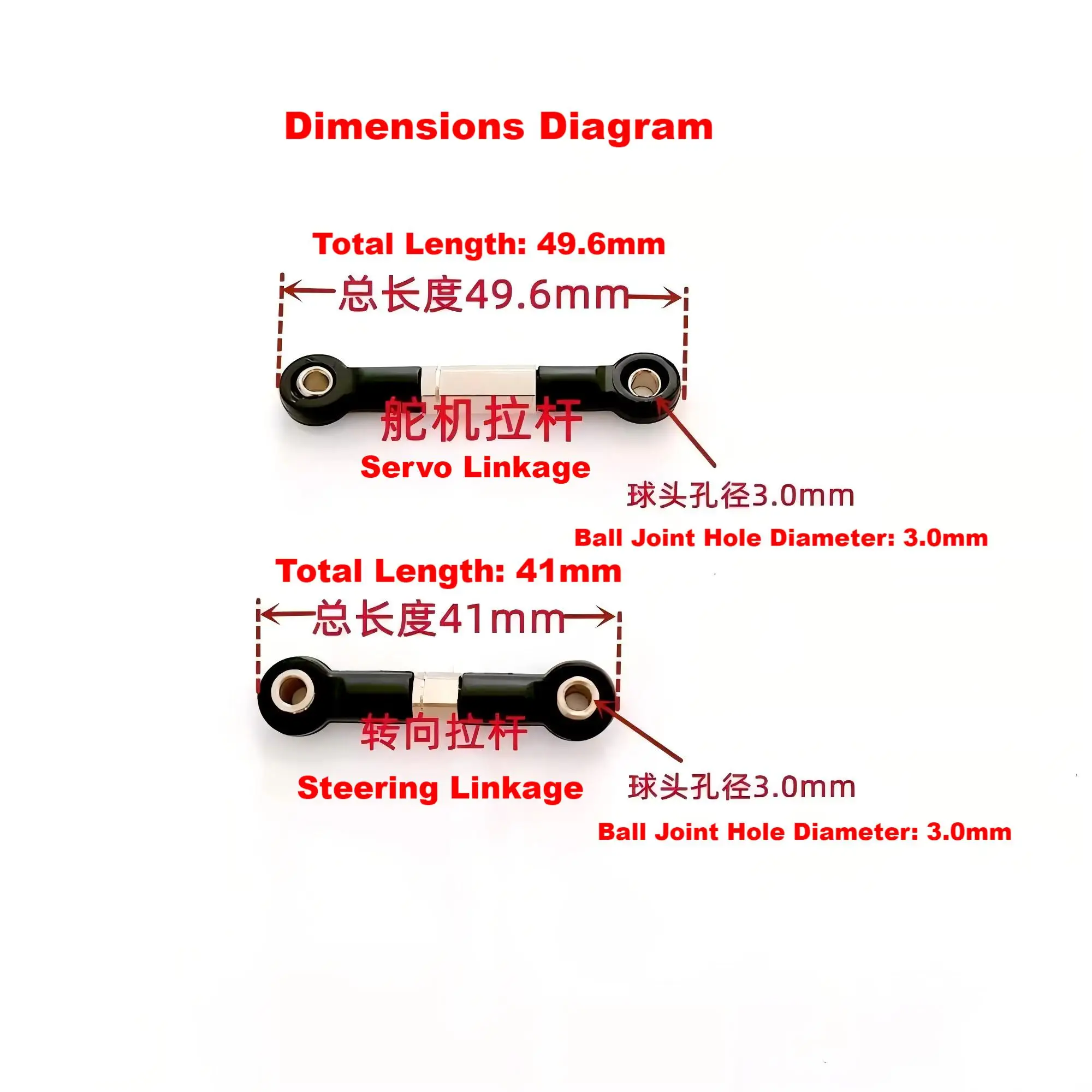 Aluminum Alloy Adjustable Steering Tie Rod Set for Tamiya TT02/TT02T, RC Servo Linkage & Car Steering System Upgrade Parts