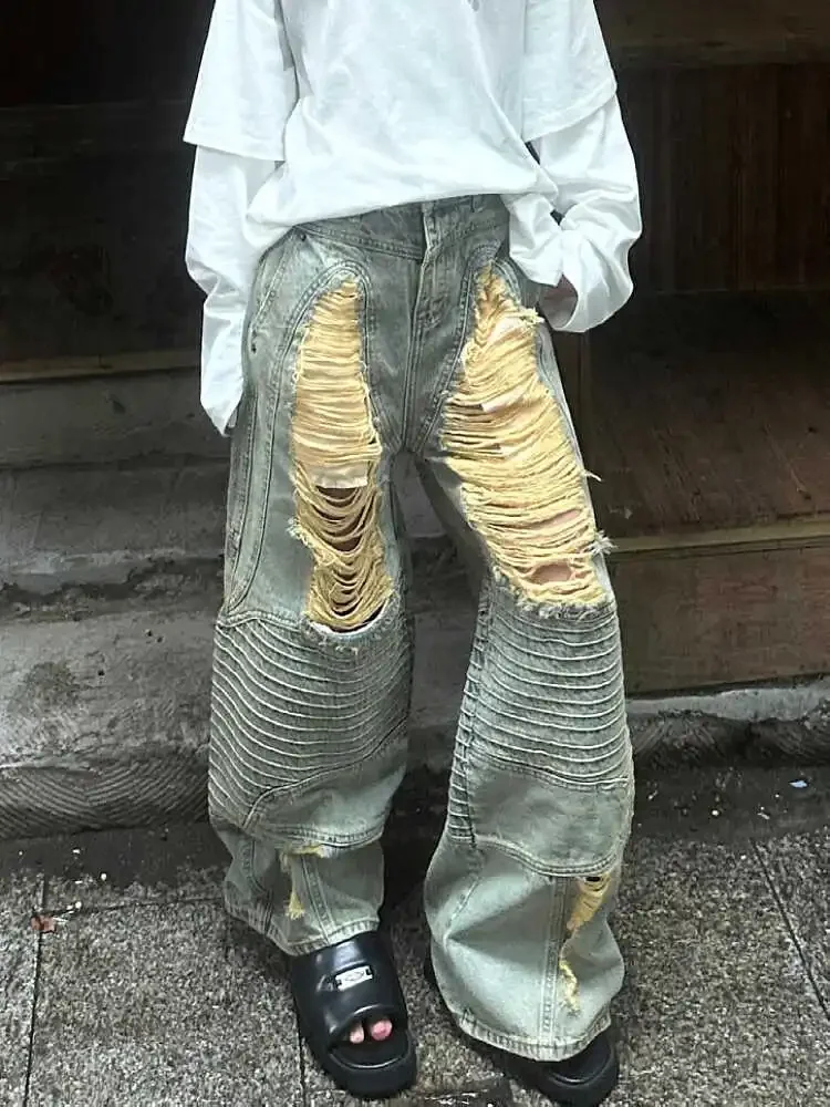

Womens Jeans High Waist Vintage Straight Baggy Denim Pants Streetwear American Style Fashion Casual Wide Leg Denim Trouser