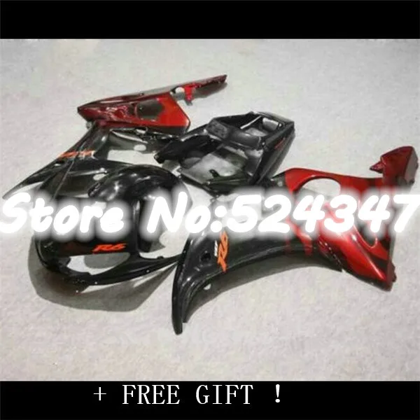 

Fairing kit for YZFR6 03 04 05 YZF R6 2003 2004 2005 YZF600 Red gloss black Fairings BodyworkMotorcycle Accessories & Parts-Nn