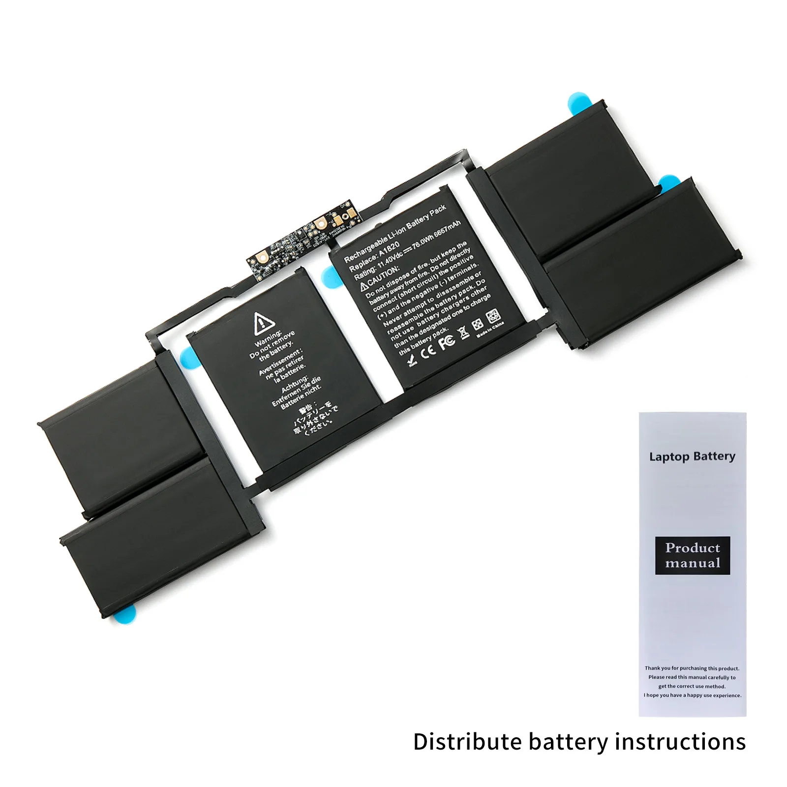 Imagem -06 - Bateria do Portátil para Apple Macbook Pro 15 Polegadas A1707 2023 2023 Ano 11.4v 6667mah A1820