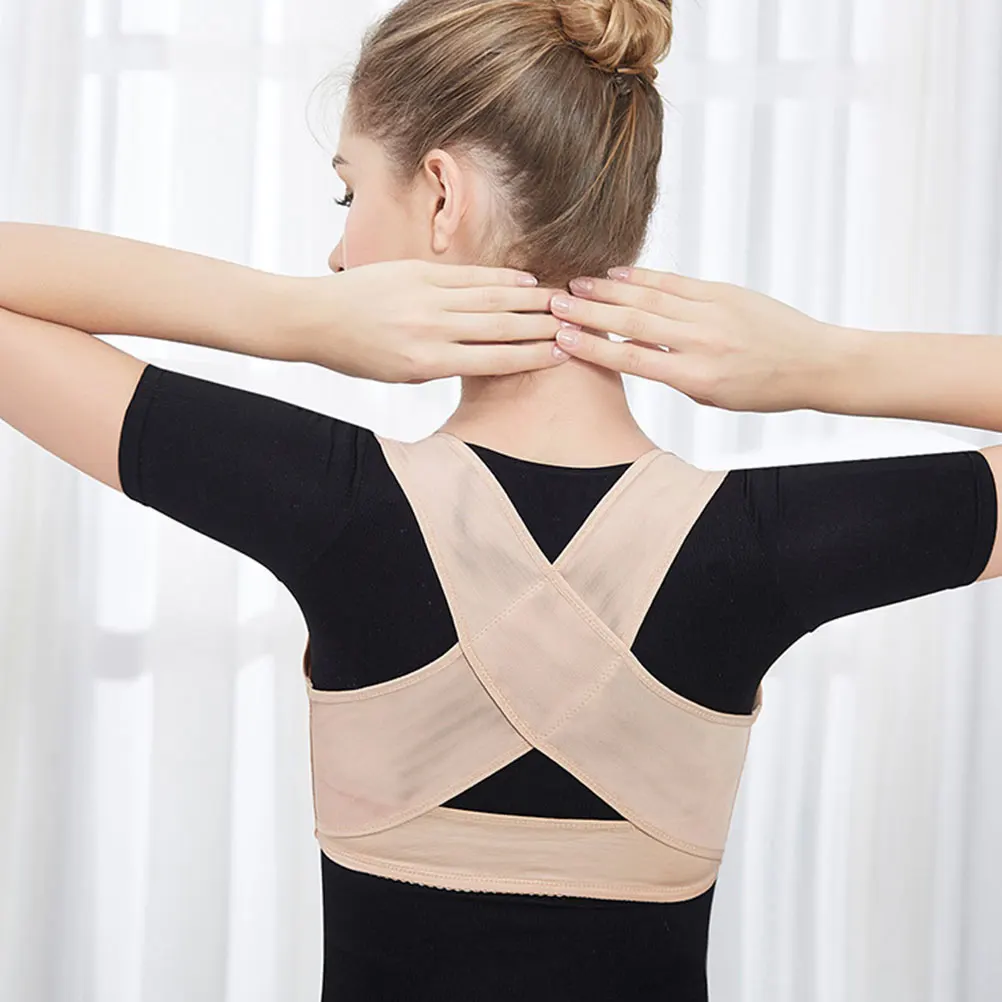 

Back Correction Belt Lightweight Hump Posture Corrector Skin Color Chest Supports Straps Shoulder Female Lady Woman Health Care