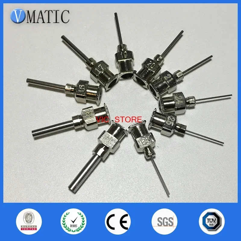 Free Shipping All Metal Stainless Steel Dispensing Needle 1/2 Inch Tip Hysol Dymax Efd Fisnar 10Pcs