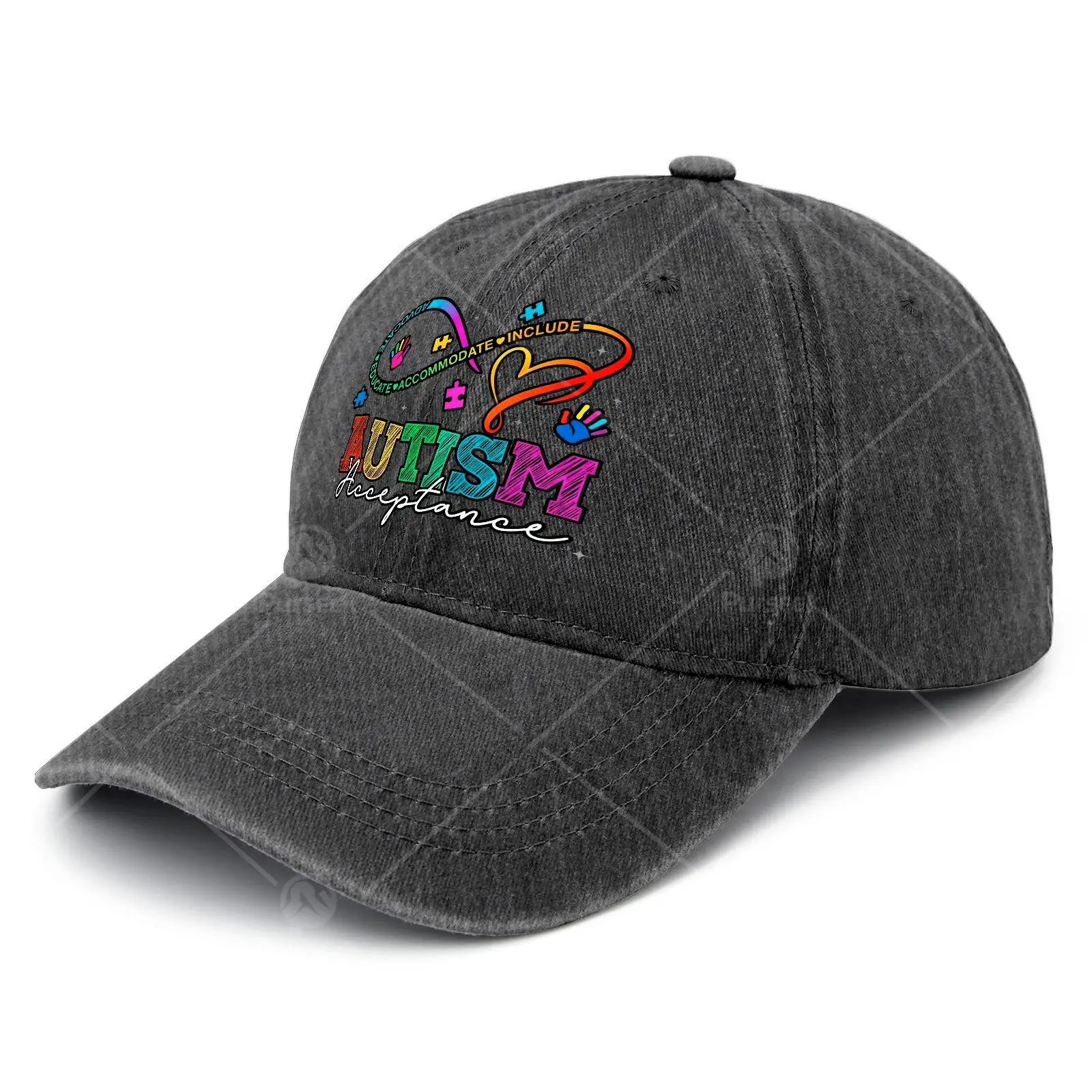 Neurodiversity Autism Awareness Rainbow Infinity Symbol Baseball Hat Unisex