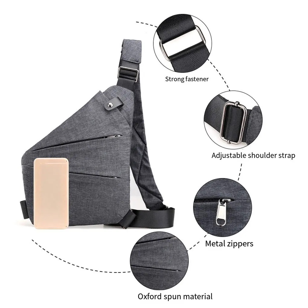 حقيبة OxfordCloth سهلة الوصول والتخزين الآمن للأسلحة النارية حقيبة كتف كاجوال يمكن شطفها على اليمين #5