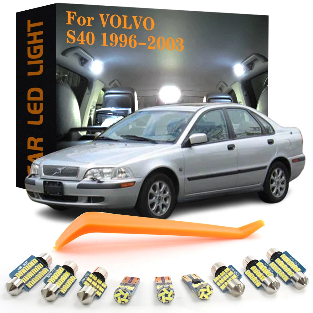 13pcs Canbus LED Interior Lights For Volvo S40 1996-2003 No Error Car Accessories Dome Vanity Mirror Trunk Glove box Foot Lamps