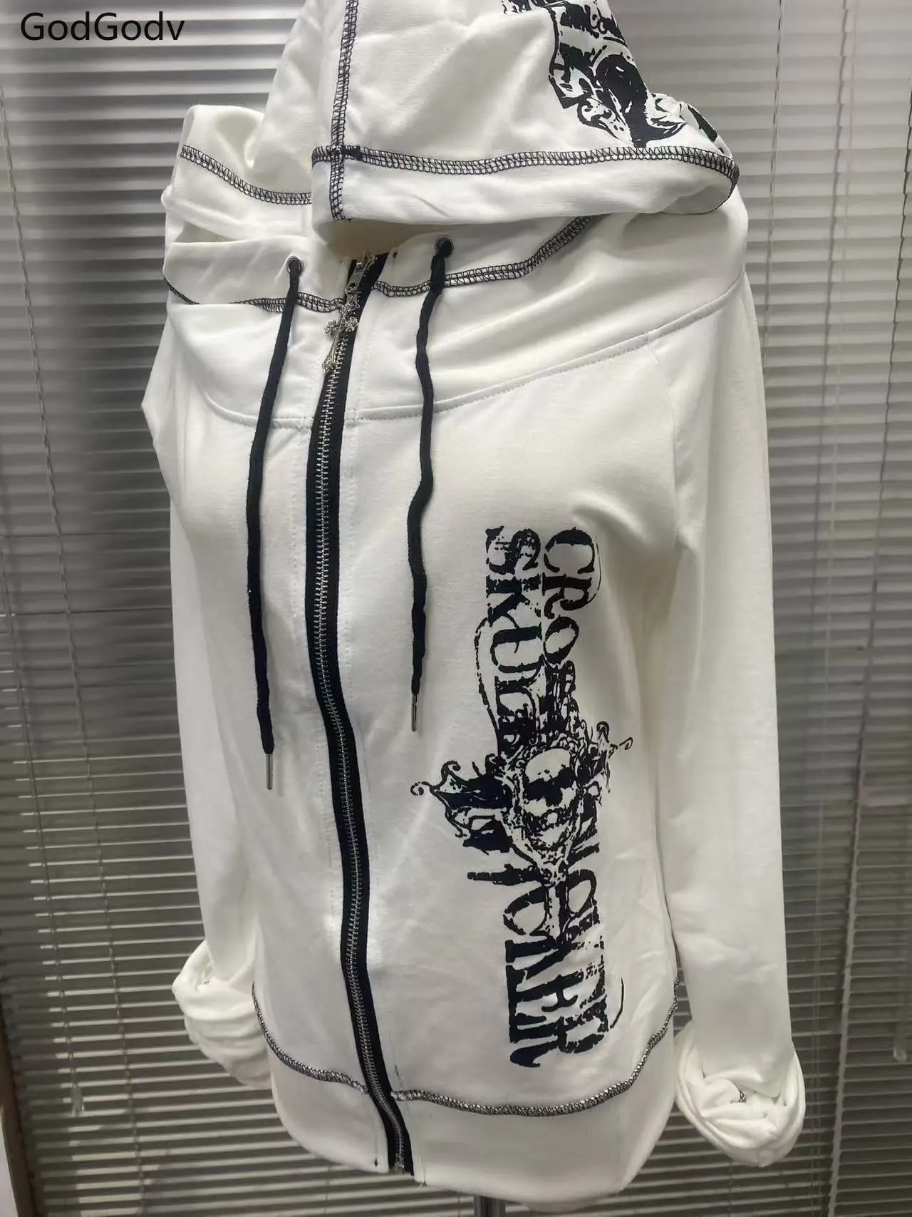 Frühling Gothic Schlank Retro Mantel Frauen Subkultur Zip Up Hoodies Süße Y2k Casual Sweatshirts Weibliche Chic Koreanische Beliebte Kleidung