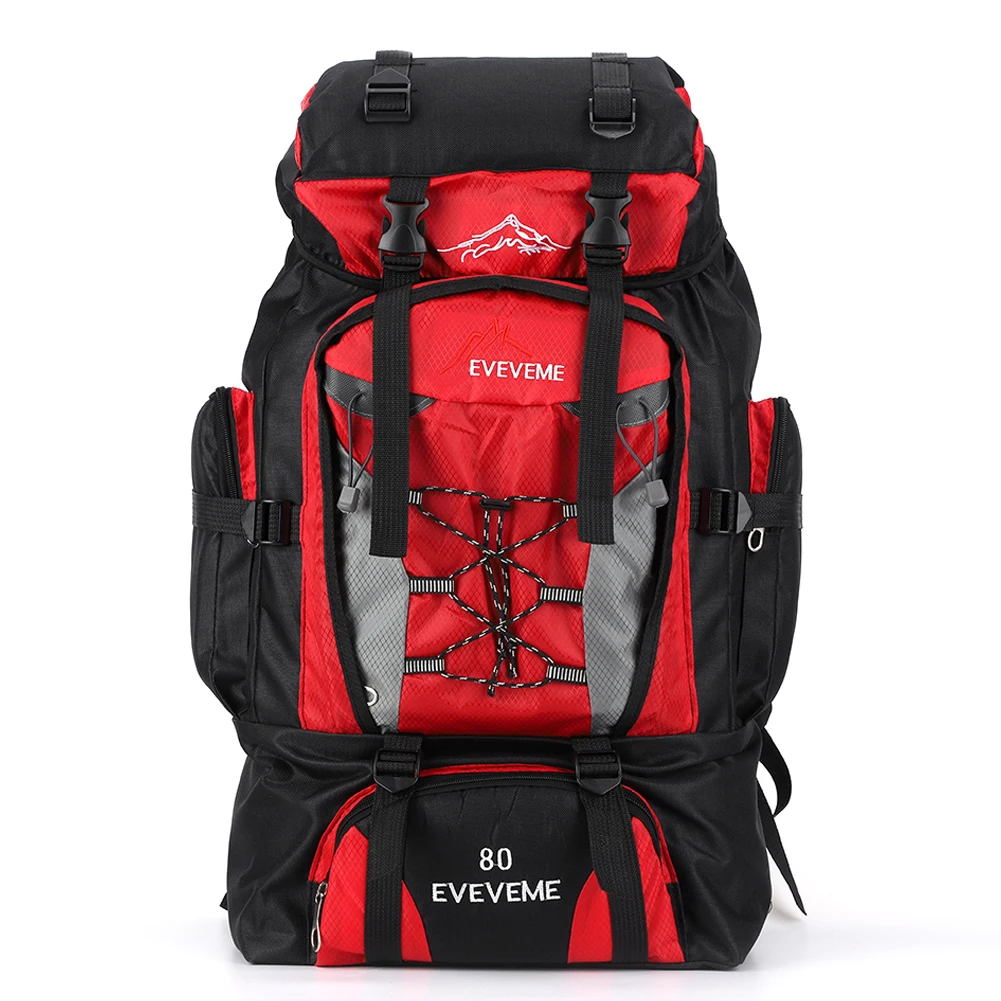 80L Mountaineering Backpack Large Capacity Trekking Backpack Adjustable Strap Mountain Climbing Rucksack for Outdoor Sports