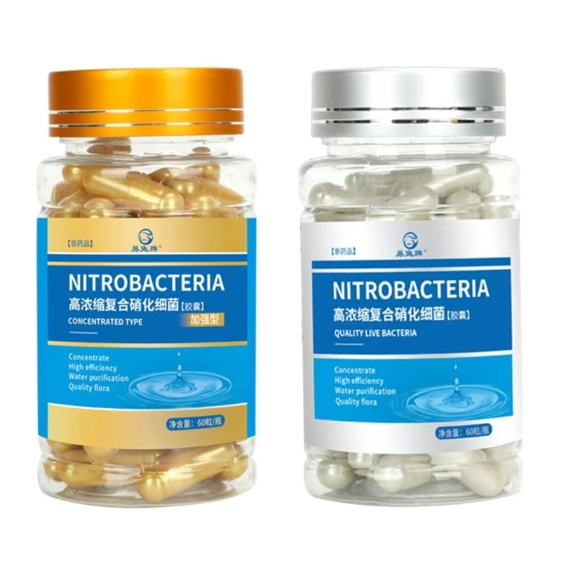 2025 Nuevo 60pcs Bacterias nitrificantes Cápsula concentrada Descompensa peces para sedimento tanques