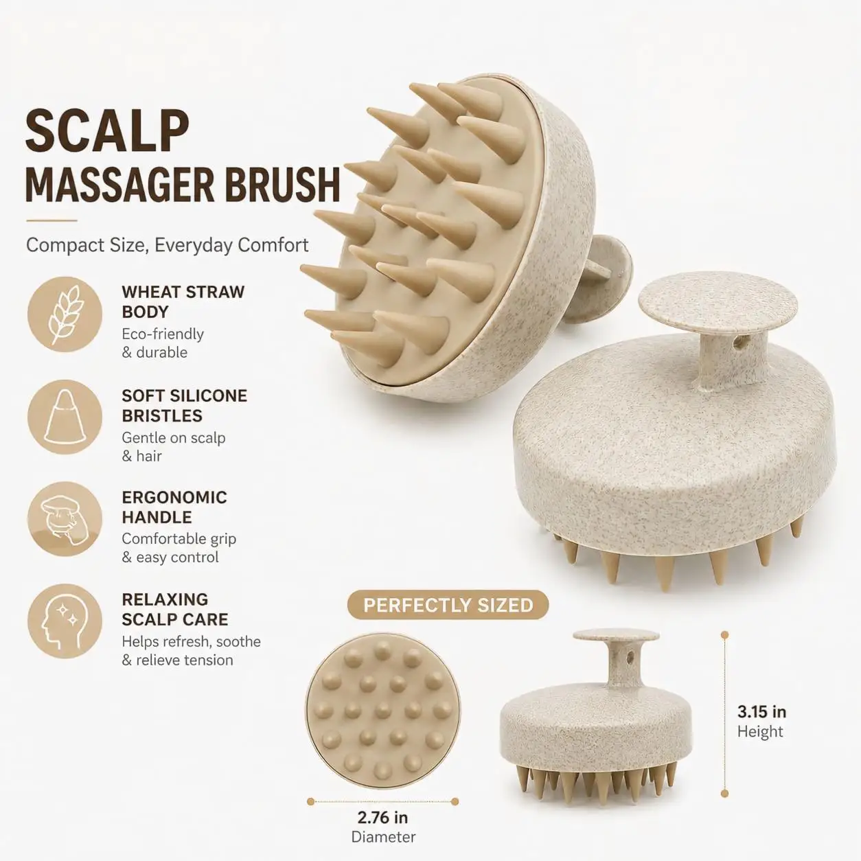 1pc Silicone Shampoo Brush Body Massage Brush Bath Shower Brush Salon Hairdressing Tool Scalp Massage Comb Hair Washing Comb