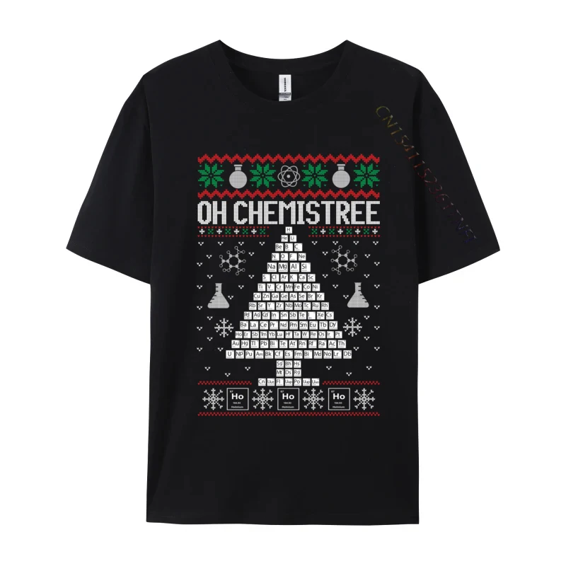 Oh Chemist Tree Merry Chemistree Chemistry Ugly Christmas T-Shirts Men's Brand Tops Shirt 100% Cotton Top T-Shirts Slim Fit