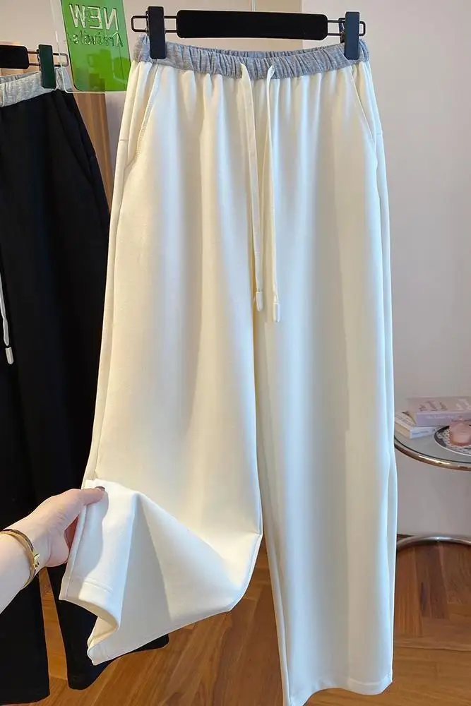 

Extra Large Simple Color Block High Waist Casual Sweatpants for Women