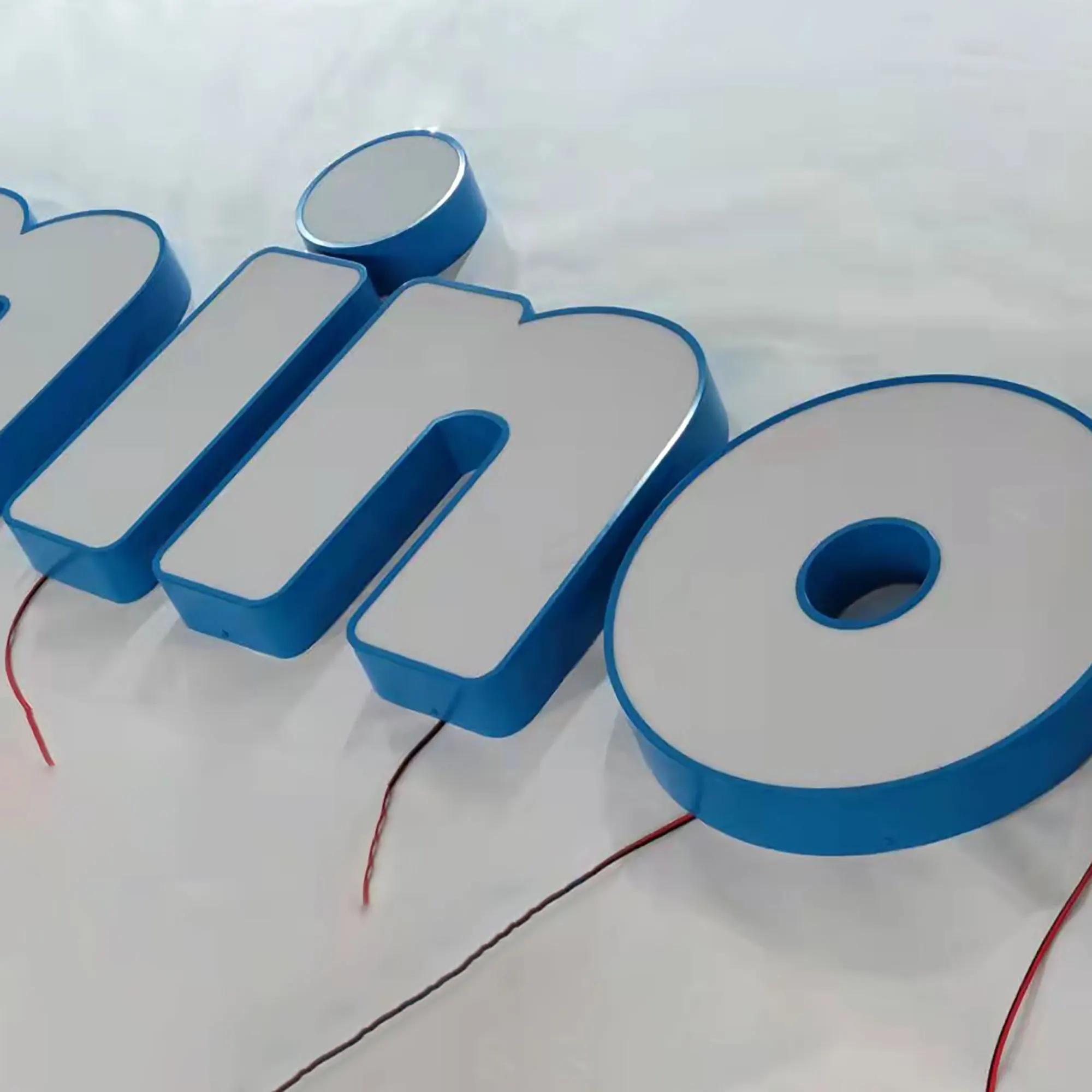 Painted Stainless Steel Letter 3d Logo Sign Office Frontlit Trimcapped Strip Led Channel Letters for Commercial Use