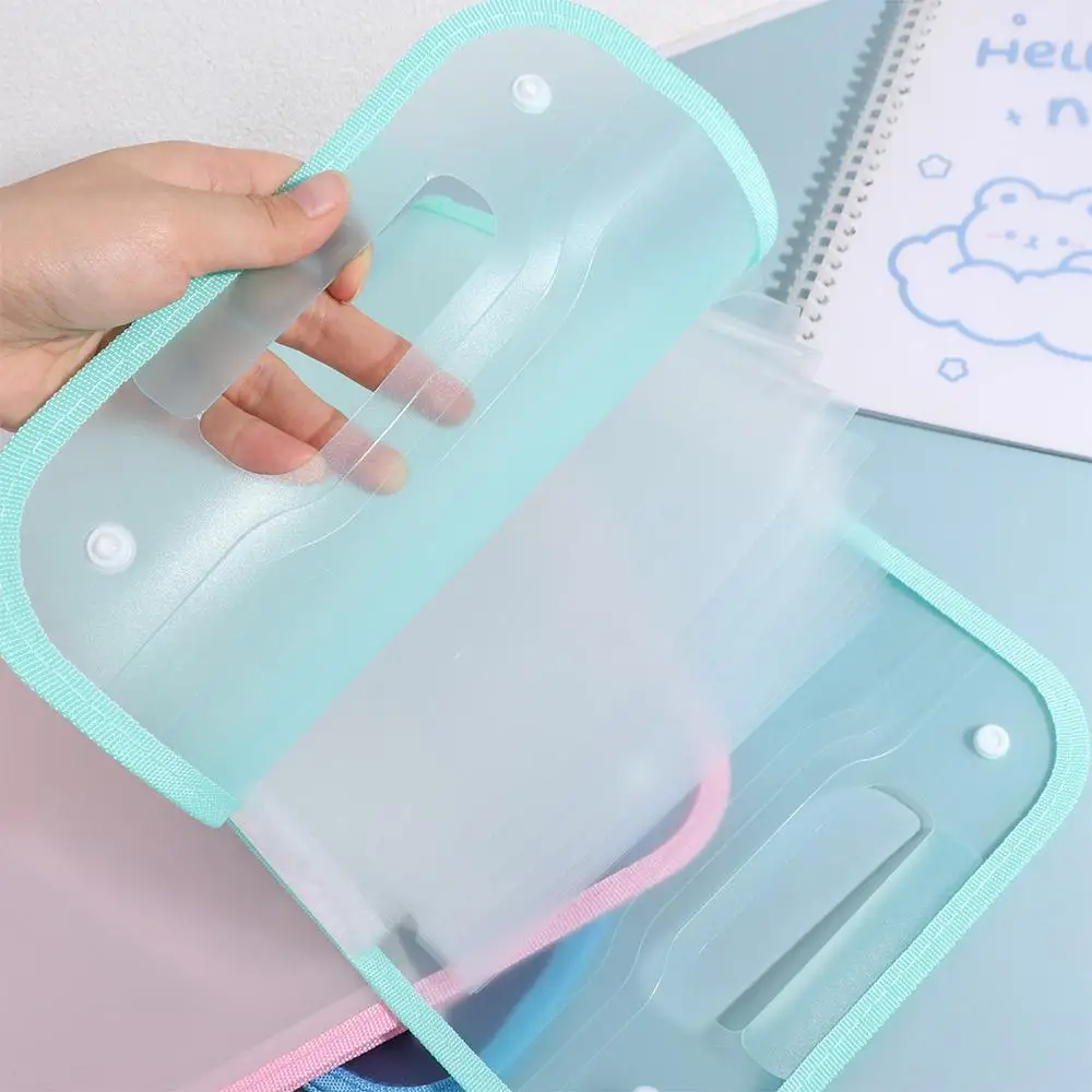 13 Pockets A4 Expanding File Folder Handle Waterproof Accordian File Storage Bag Large Capacity Vertical A4 File Organizer