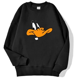 Cartoon Duck Personality Pattern Man Hoody Hip Hop Oversize Sweatshirt Cartoons Soft Hooded Warm Autumn Unisex Sportswears