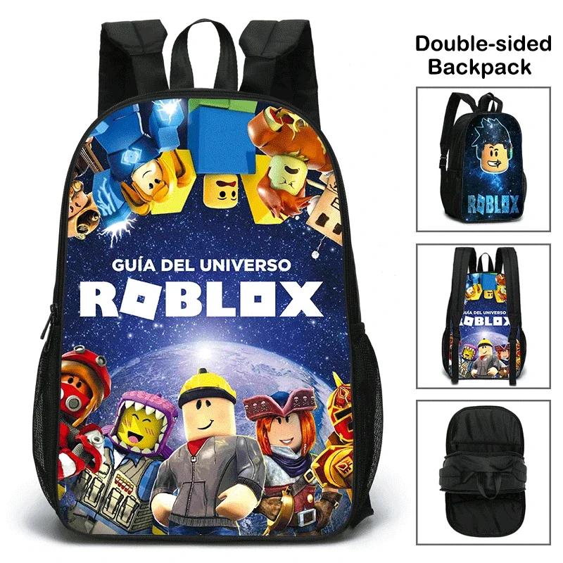 

3D New Peripheral ROBLOX Roblox Double-sided Printed Schoolbag Backpack Backpack for Primary and Secondary School Students