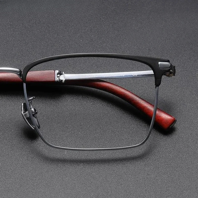 

XUKA Top Quality Frame High End Men Titanium Red Samdalwood Eyewear Glasses Gentlemen Light Weight Optical Prescription Spec