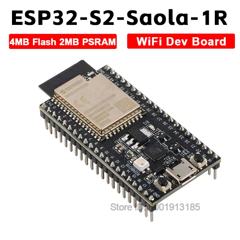 ESP32-S2-Saola-1R Dev Board 2.4GHz WiFi Microcontroller Module Compatible with Arduino Micro Python IoT Smart Home Building