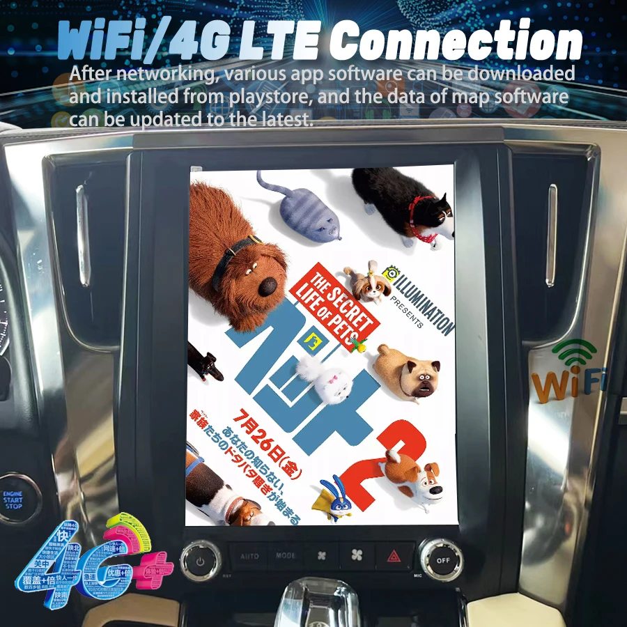 Android 13 untuk Toyota Alphard 30 2015 -2019 VELLFIRE Layar Sentuh 12 Inci Stereo Mobil GPS CarPlay Pemutar Video Multimedia HeadUnit