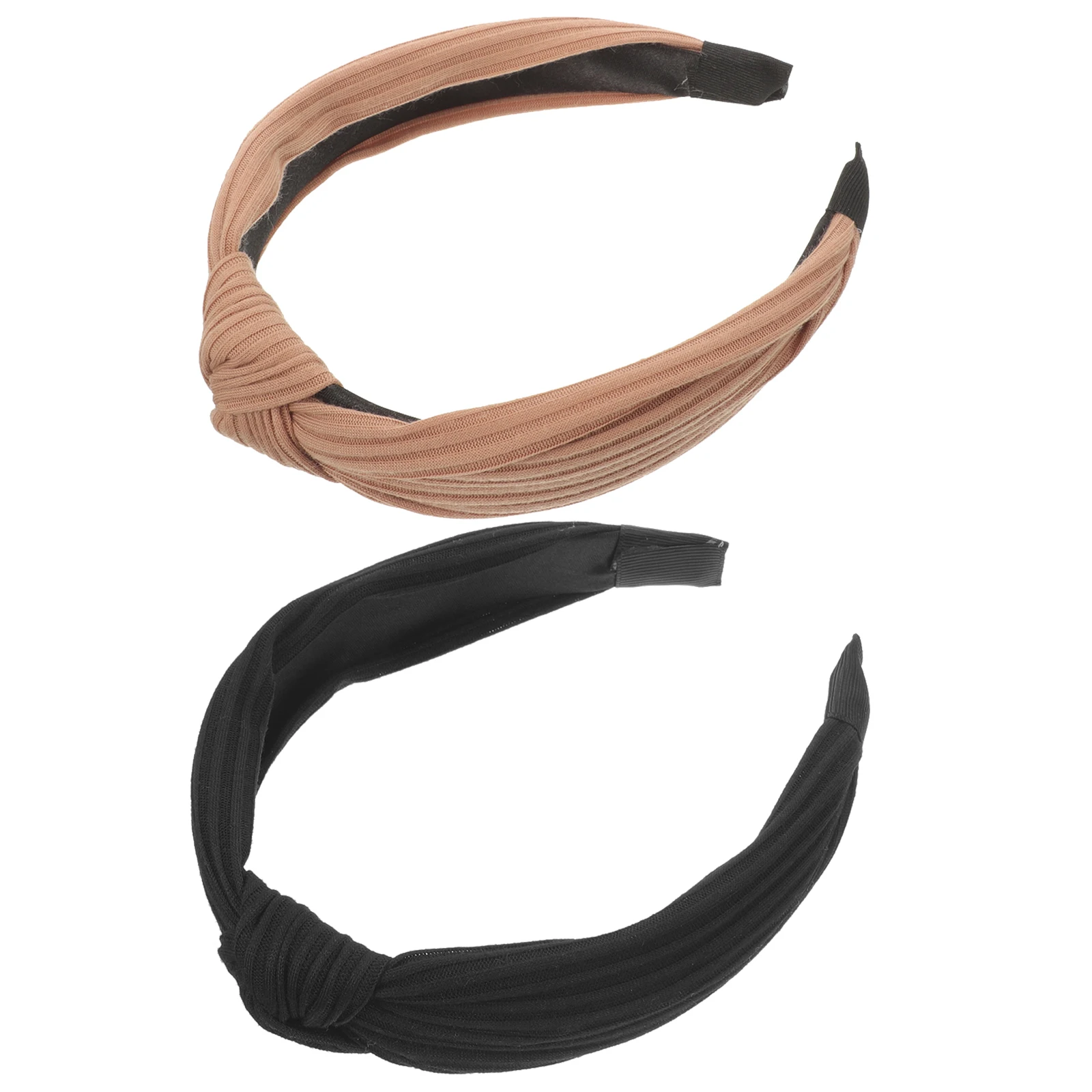 

2 Pcs Knot Headb for Women Wide Vintage Hair Accessories Black Beige Set Knotted Headb s Decorative Hair