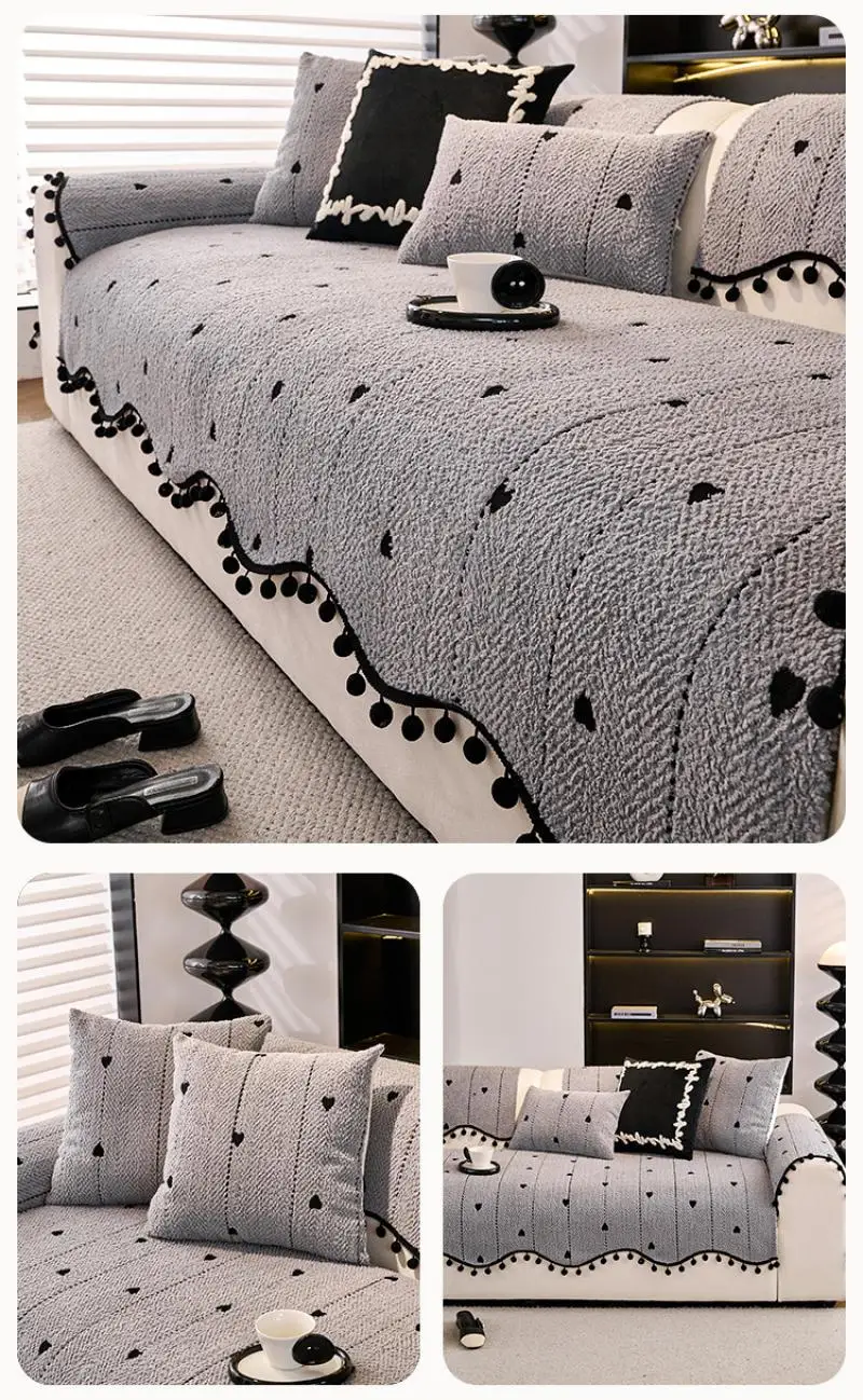 Winter Rot Unregelmäßig Geformte Sofa Kissen Valentinstag Neujahr Hochzeit Dekoration Plüsch Sofa Kissen Anti-Slip Abdeckung Stoff – Detail 8