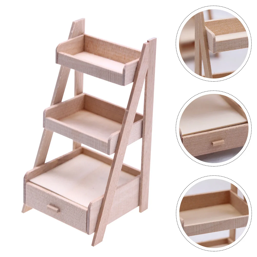 Plant Decor Dollhouse Toys Mini Storage Rack Stand Shelf Furniture Miniature Shelves