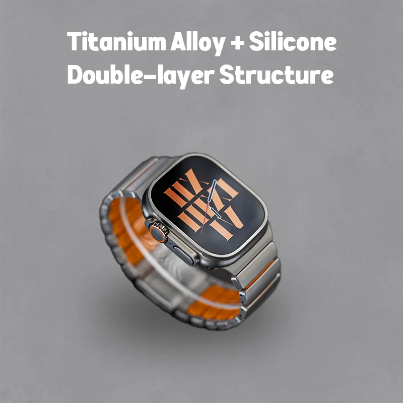 

Ультра-гибкий ремешок для часов из титанового сплава, силиконовый титановый сплав, подходит для Apple Watch, металлический защитный чехол