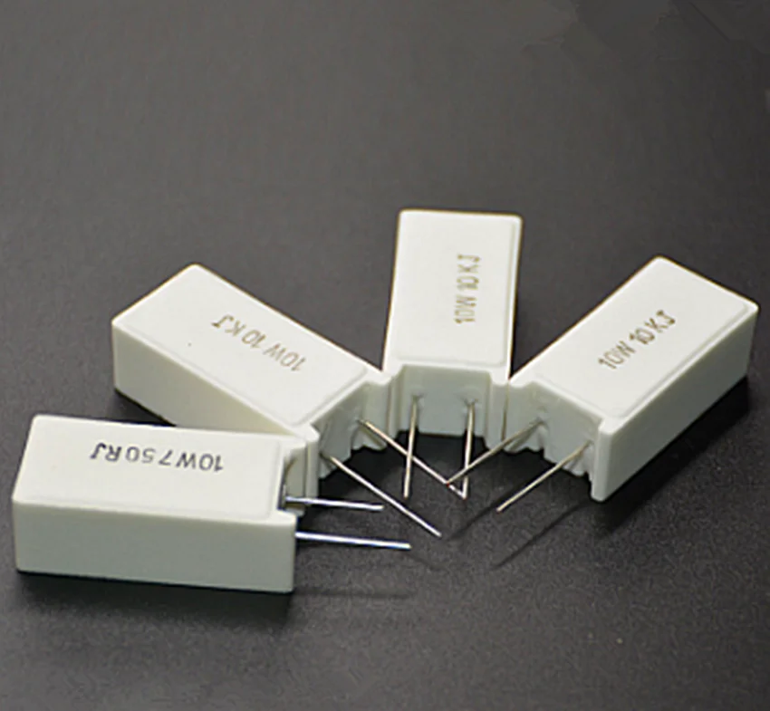 5Pcs SQM RX27-5 Vertical Cement Power Resistors 10W 10/12/15/20/22/30/39/47/51/100/150/200/300R Ohm Ceramic