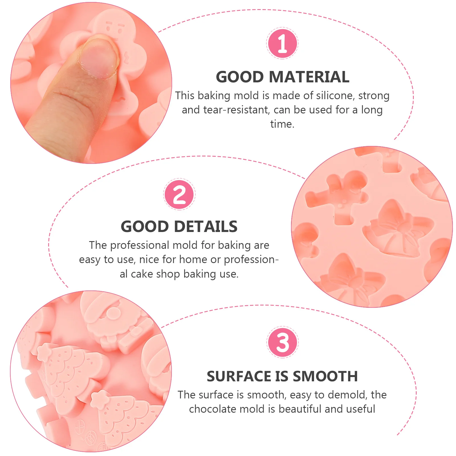 

2Pcs Silicone Dog Treat Molds Christmas Themed Flexible Non-Stick Pet Treat Baking Mold Easy Clean Christmas Silicone Mold