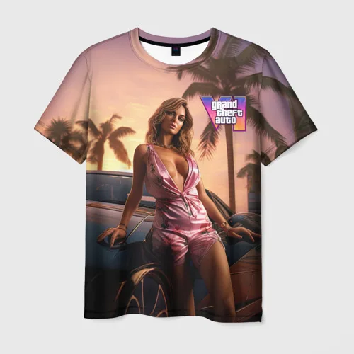 2024 New Summer Hot Gta 6 T-shirt Male 3D Grand Theft Auto VI Print Fashion Men/Women Short Sleeve Top Casual Style Tee Clothing